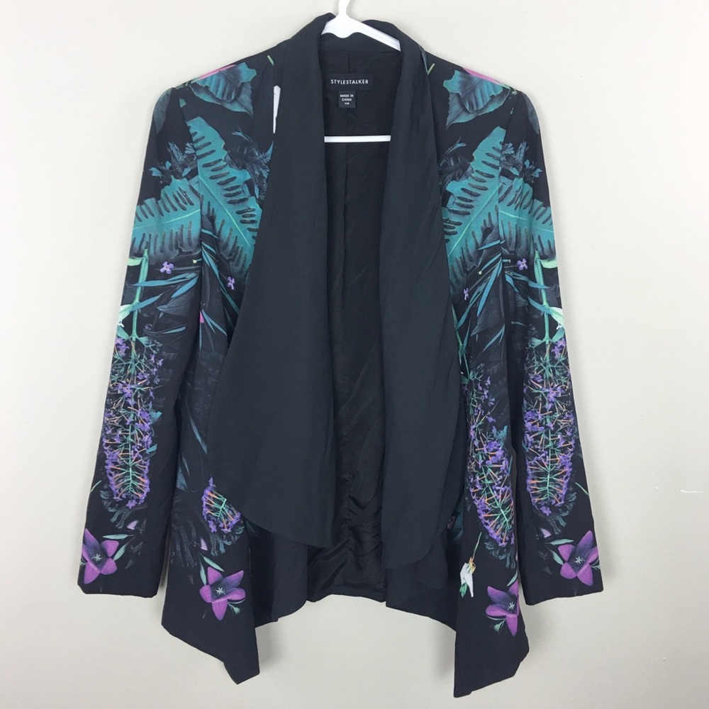 StyleStalker Black Floral Print Jacket - E90